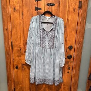 Time and Tru Blue Patterned Dress